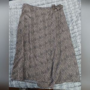 Kirious LA‎ Animal Print Wrap Skirt, Womens Large, Tan